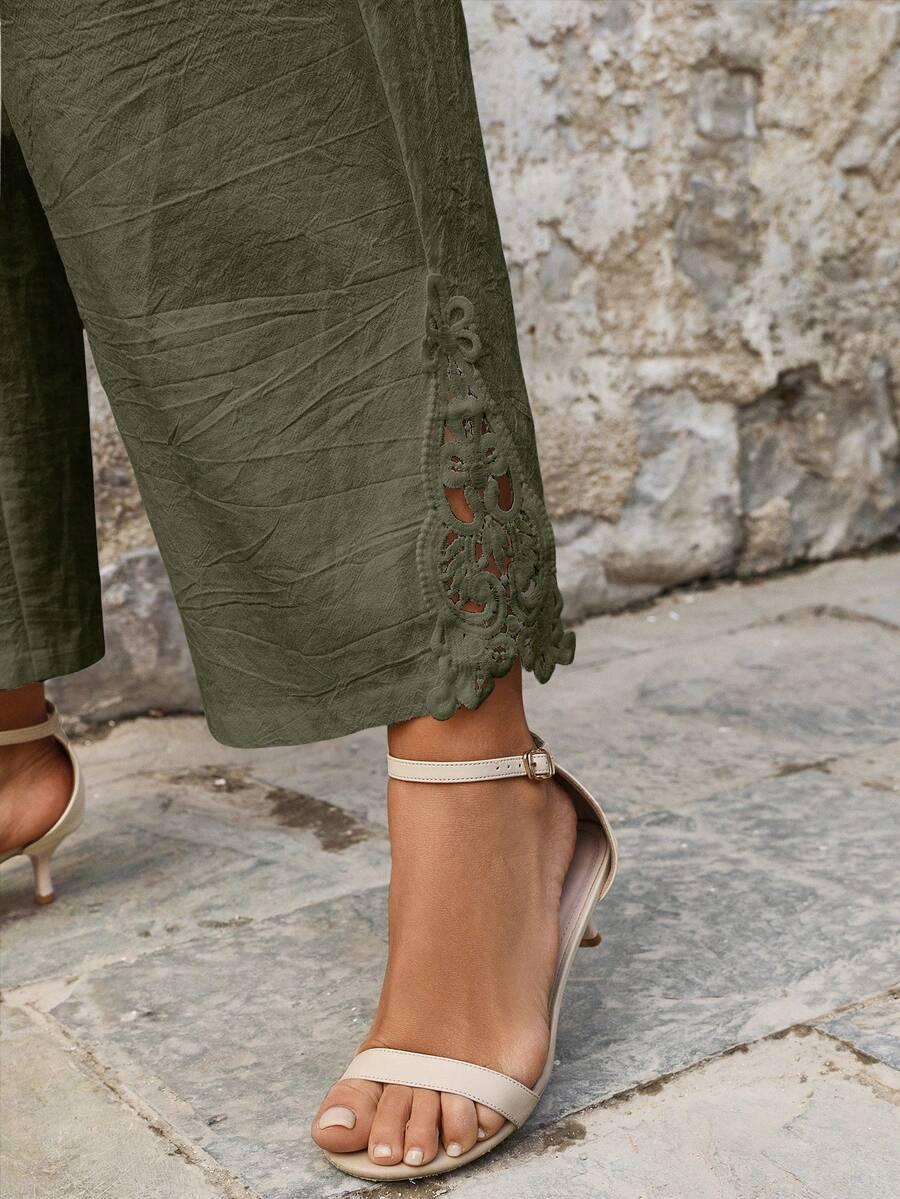 zielone spodnie casual