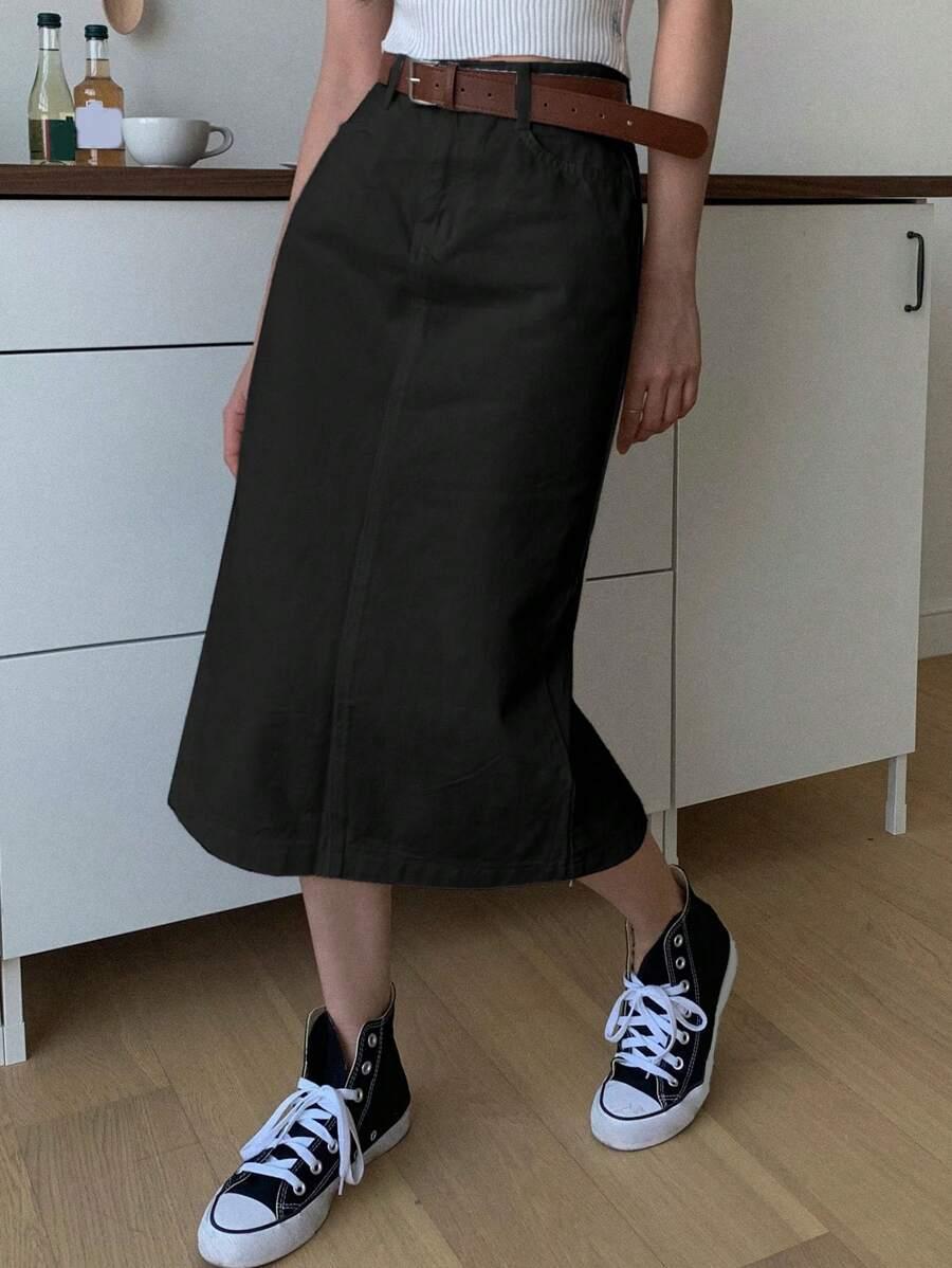 czarna spódnica jeans 