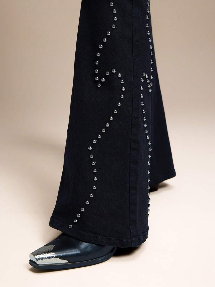 CZARNE SPODNIE JEANS