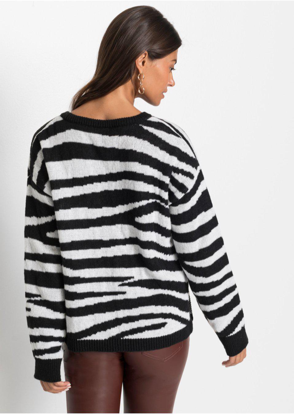 SWETER WZÓR ZEBRA 