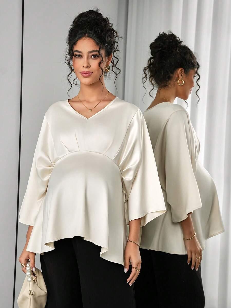 ciążowa bluzka rękaw 3/4 v neck