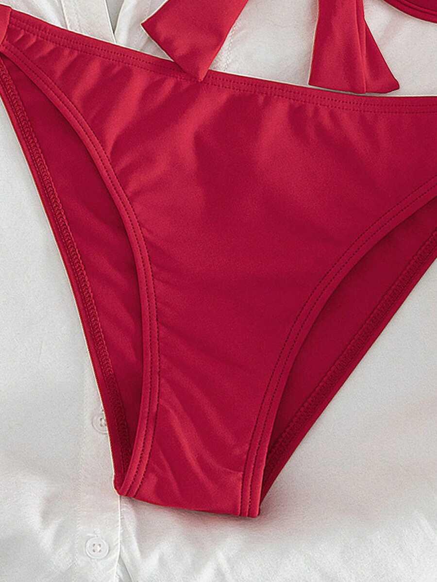 czerwony komplet bikini