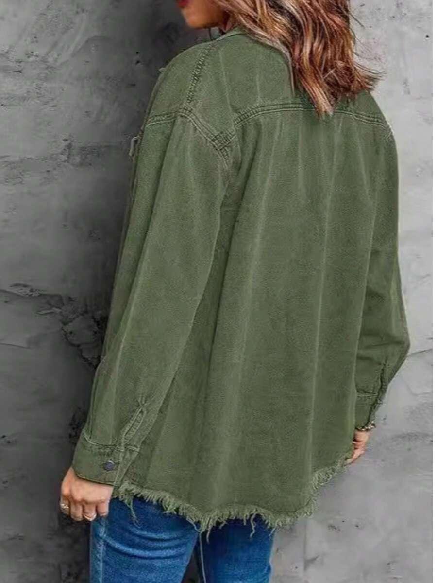 zielona kurtka jeans 