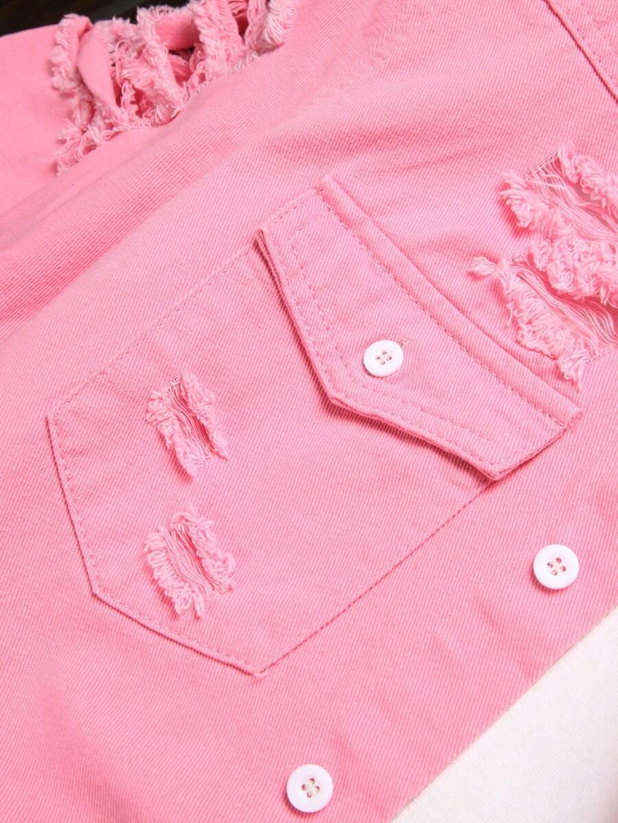 różowa koszula jeans