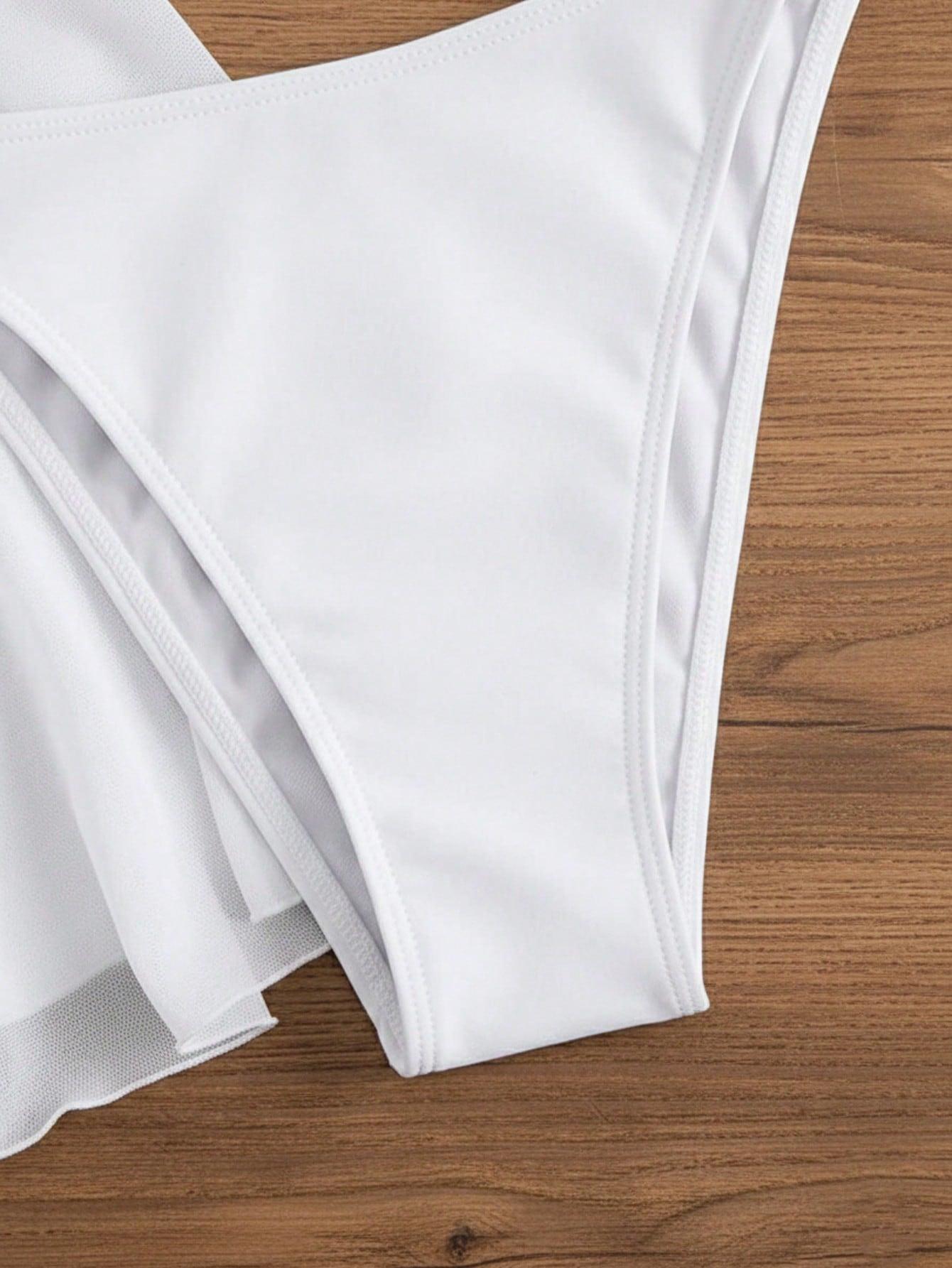 CZTEROCZĘŚCIOWY KOMPLET BIKINI ZDOBIENIE