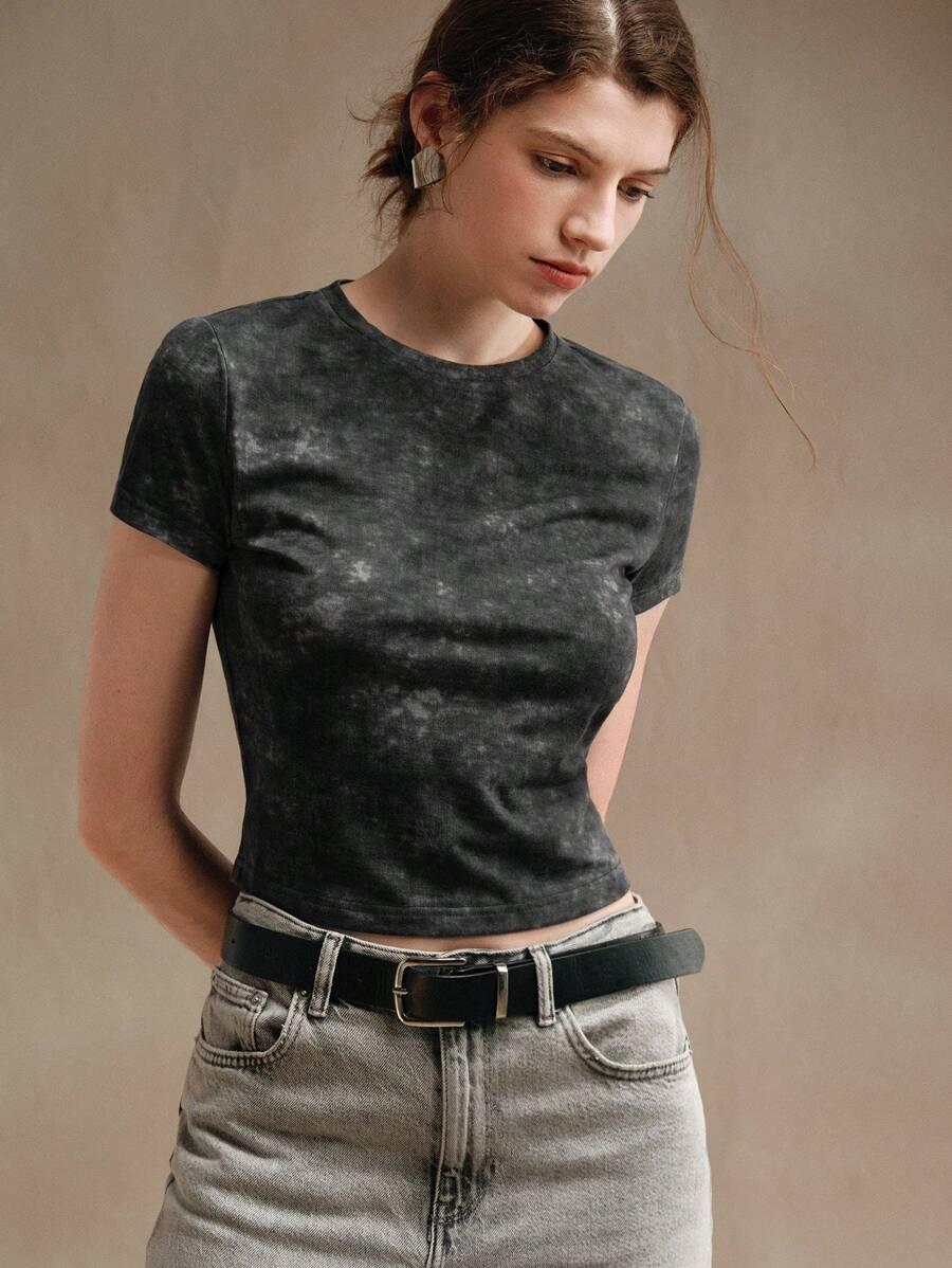 szary t-shirt krótki rękaw