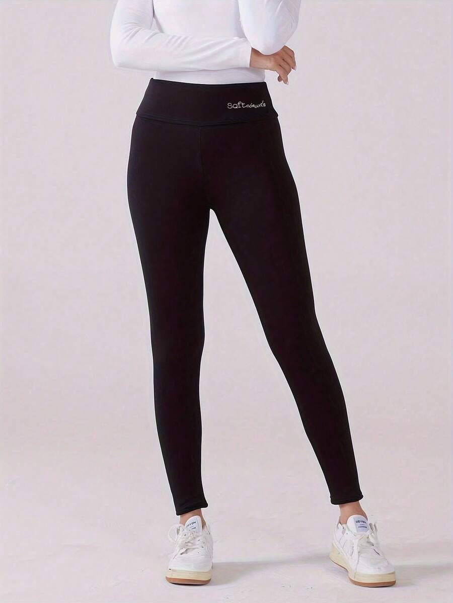 CZARNE OCIEPLANE Legginsy 