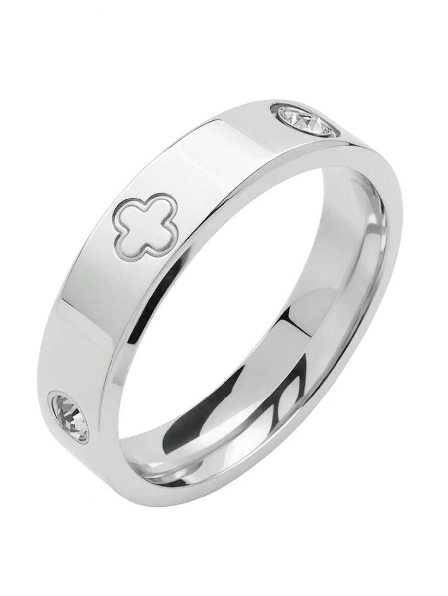 srebrny pierścionek ze stali nierdzewnej 