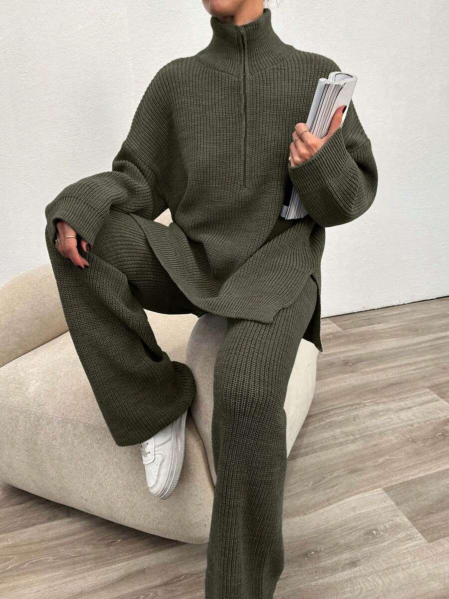 komplet sweter spodnie
