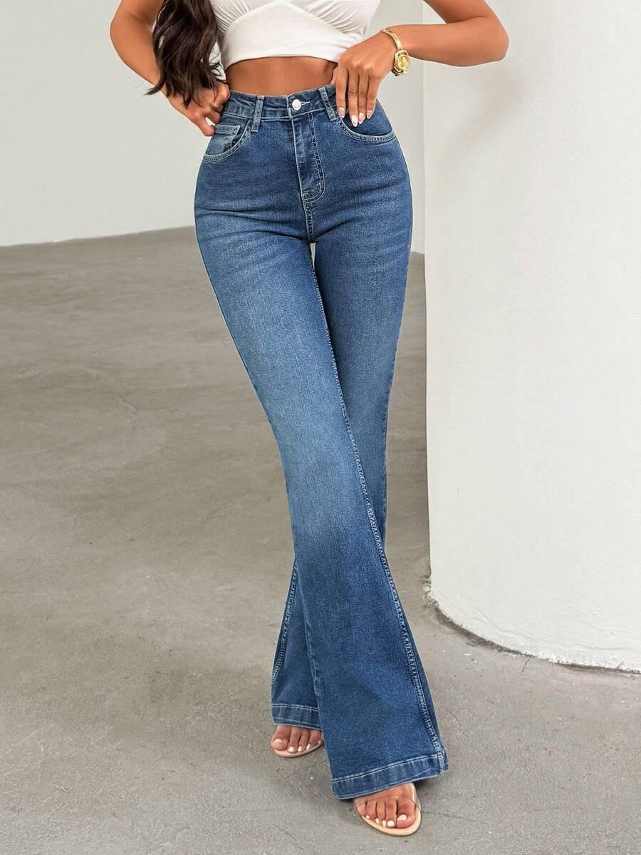 spodnie jeans wysoki stan