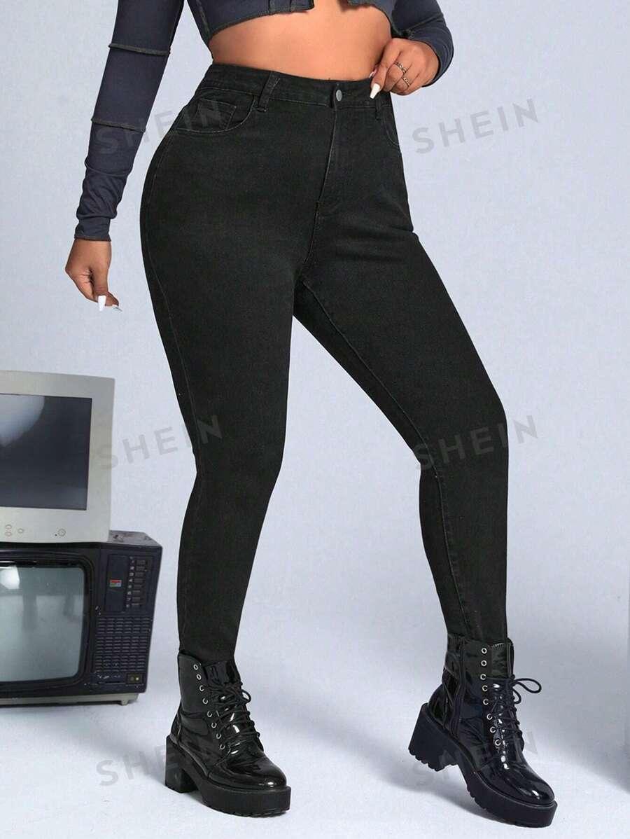CZARNE SPODNIE JEANS