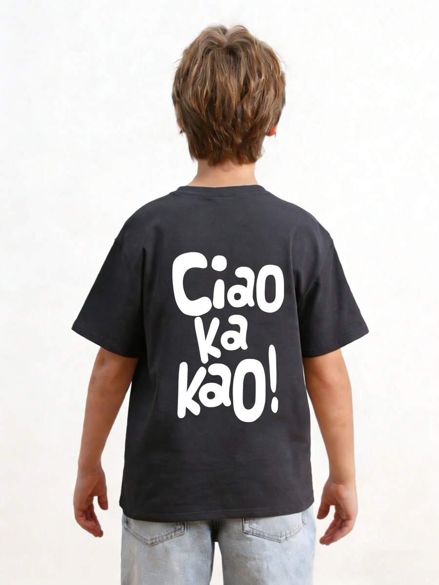 szary t-shirt print