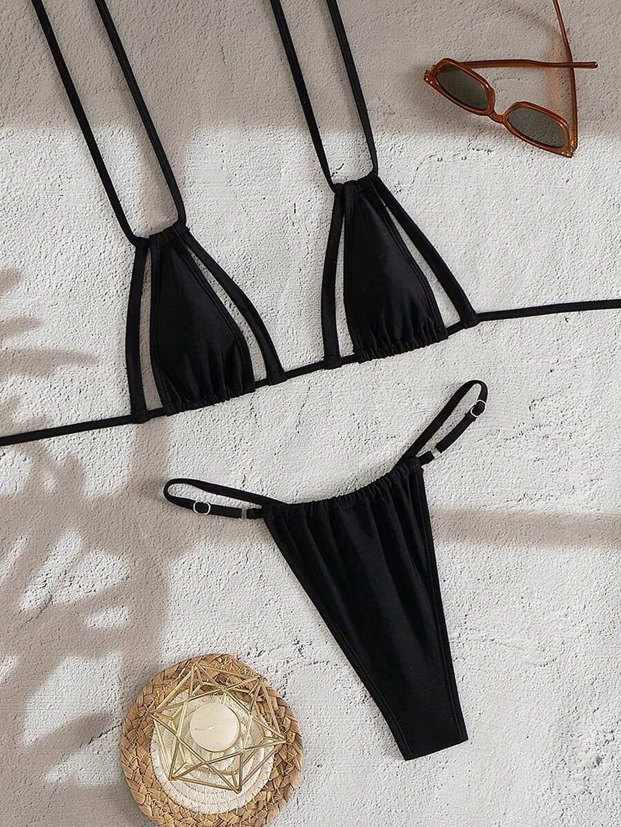 czarny komplet bikini