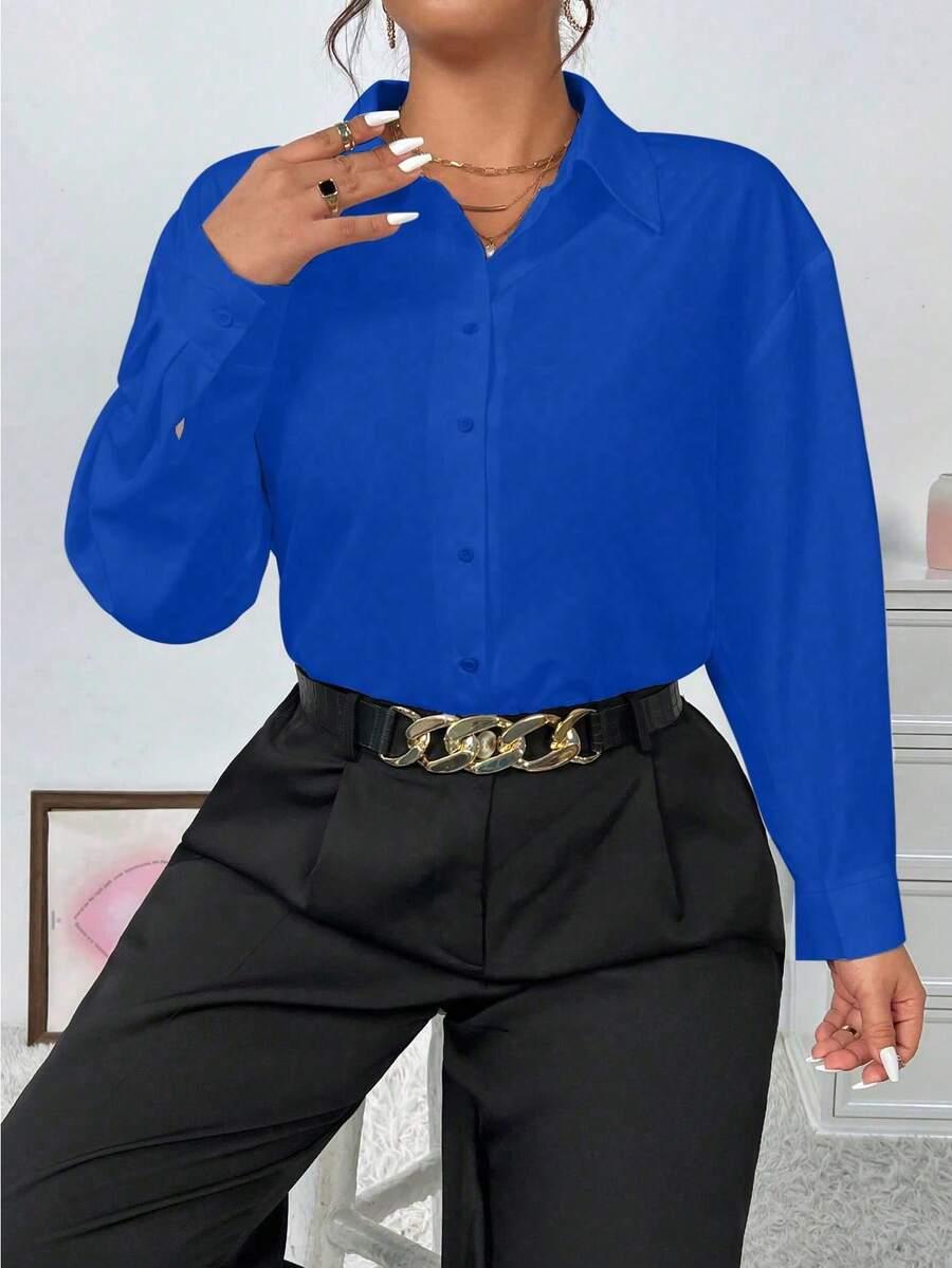 niebieska bluzka oversize