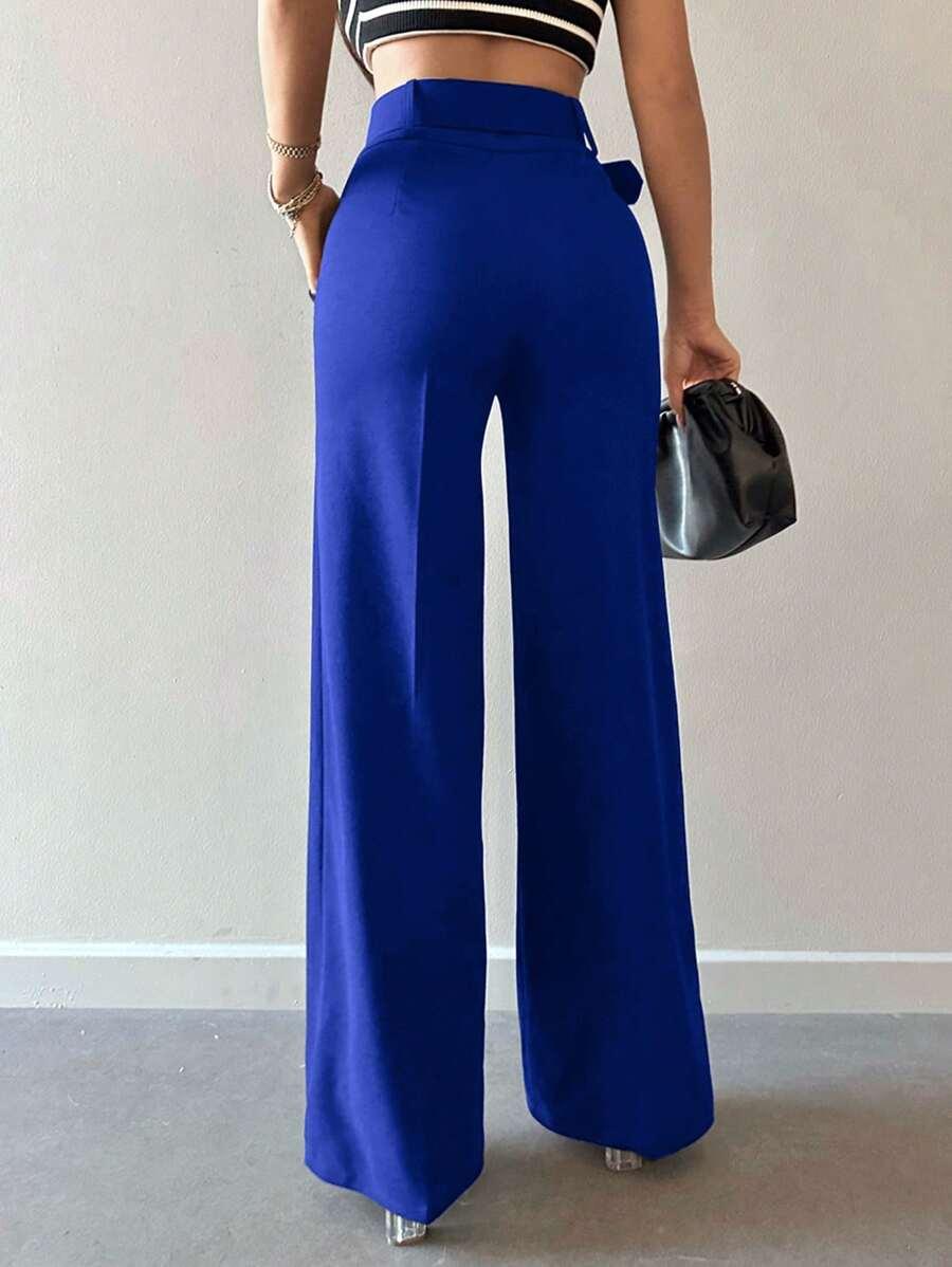 ELEGANCKIE PROSTE SPODNIE WYSOKI STAN