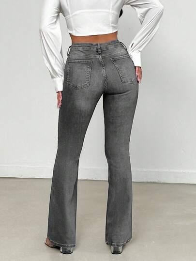 SZARE SPODNIE JEANS 