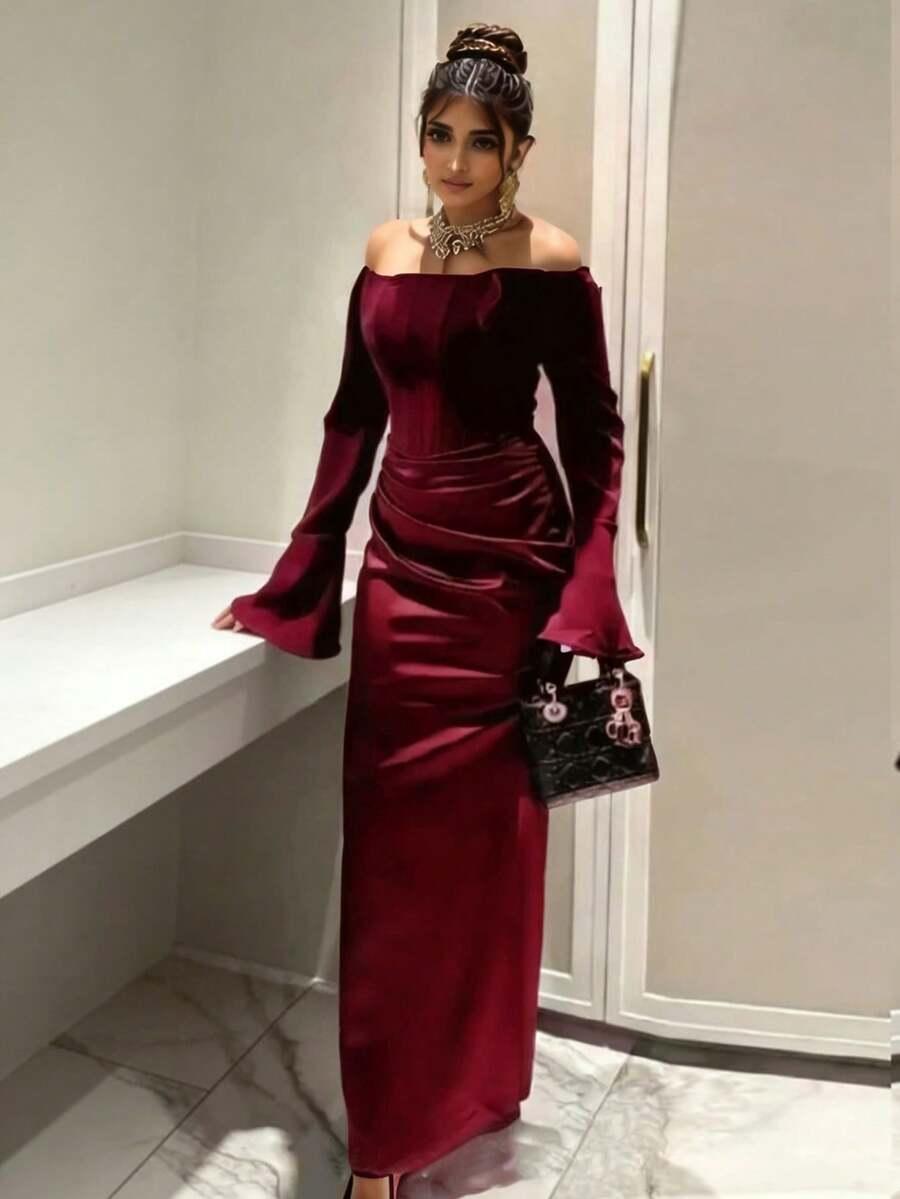 CZERWONA MAXI SUKIENKA