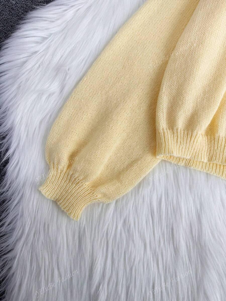 ŻÓŁTY SWETER WIĄZANIE 