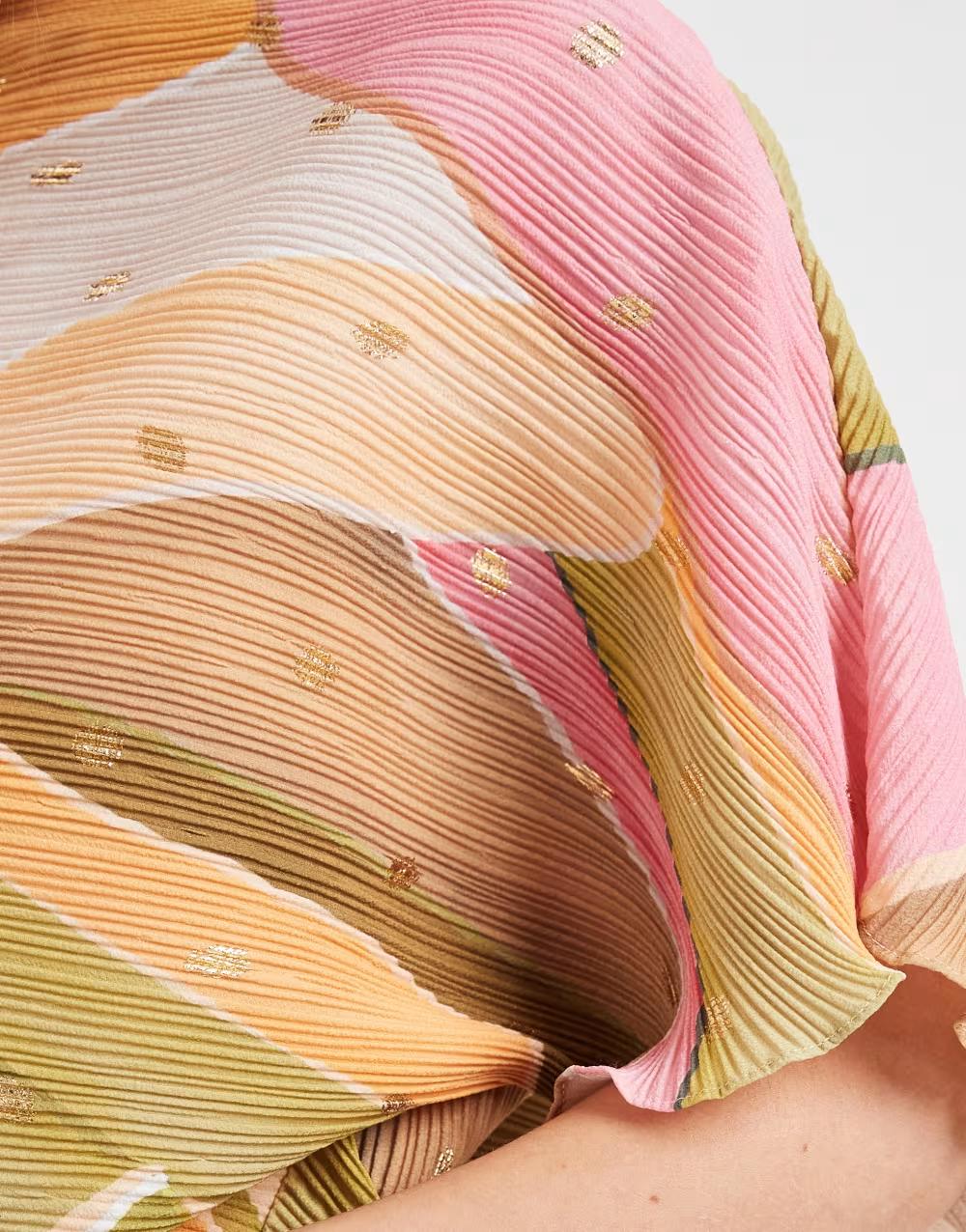 plisowana sukienka abstract print asymetria