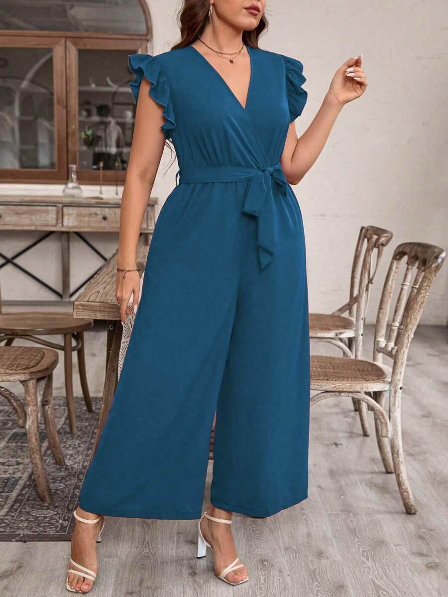 KOMBINEZON v-neck krótki rękaw
