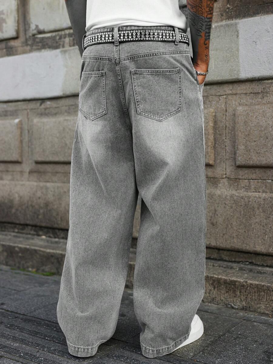 SZARE SPODNIE JEANS
