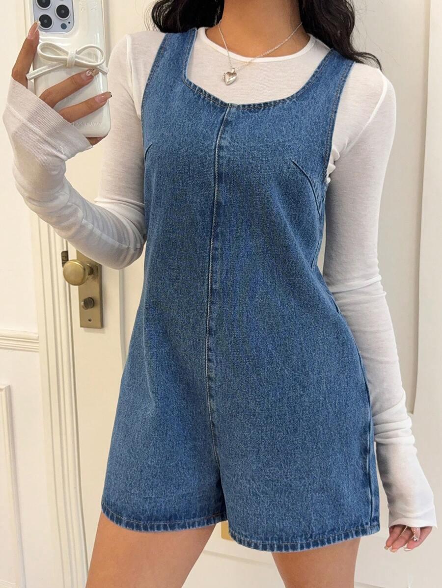 krótki kombinezon jeans