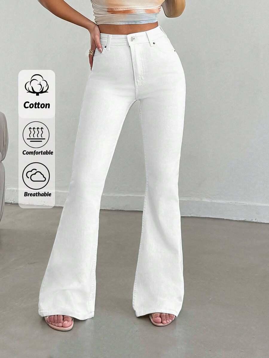 BIAŁE SPODNIE JEANS