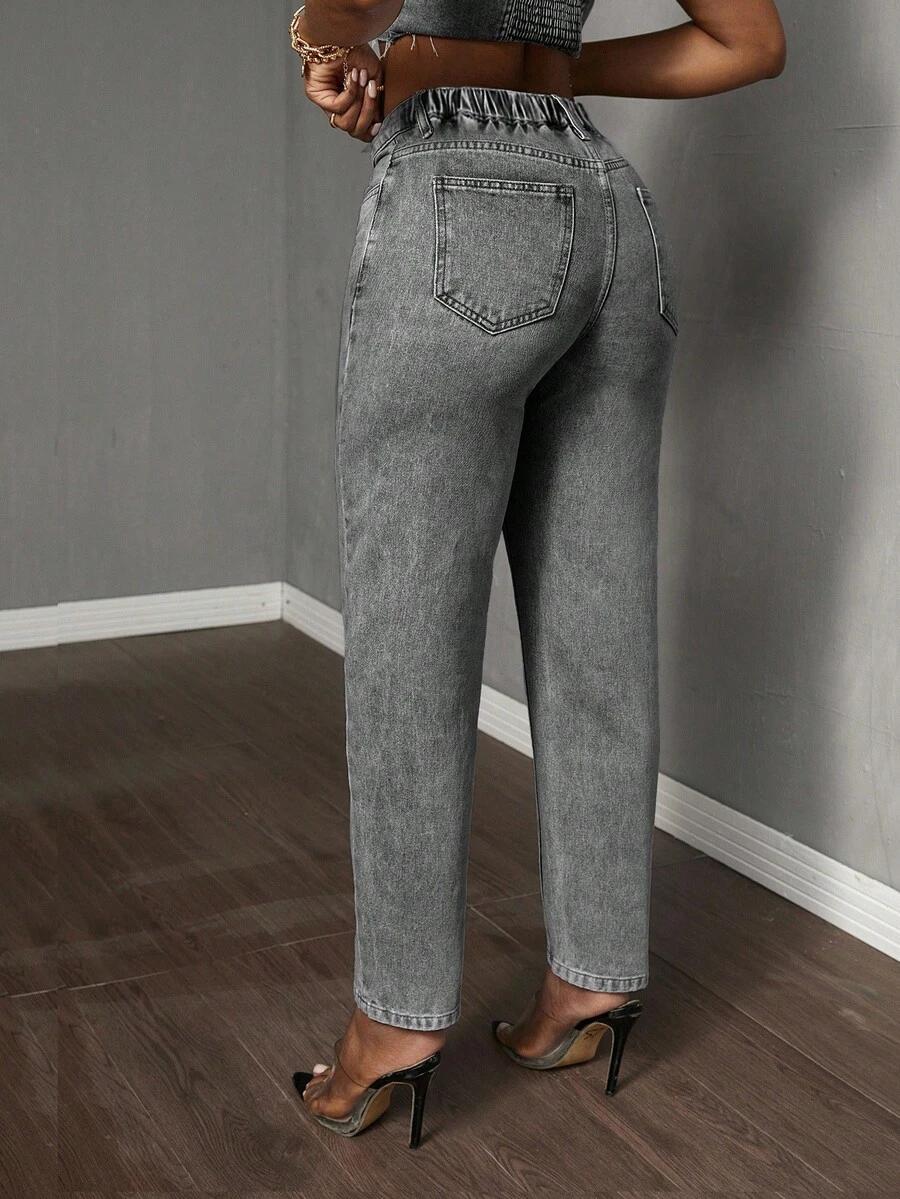 SZARE SPODNIE JEANS 
