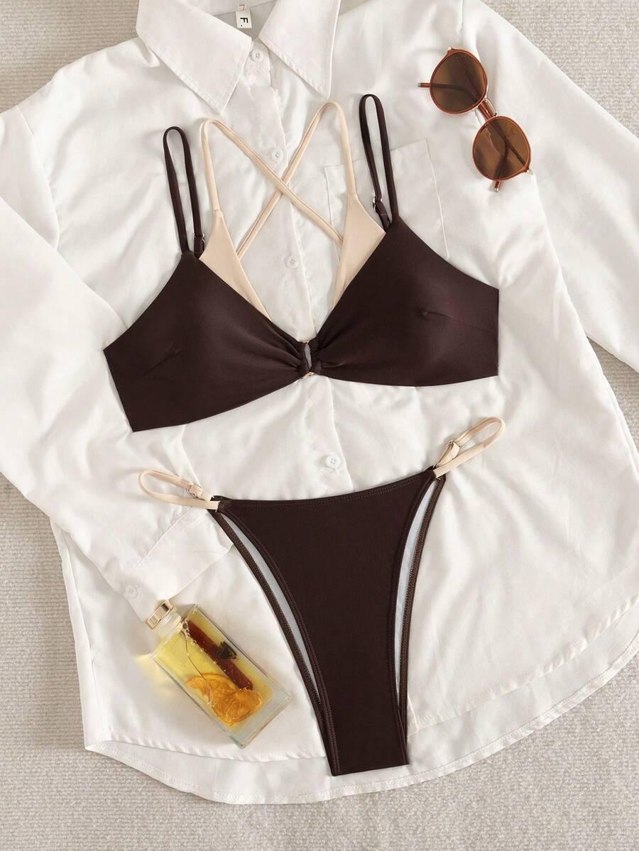 brązowy dół od bikini