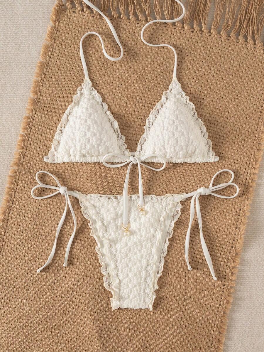 dwuczęściowy kostium bikini koronka