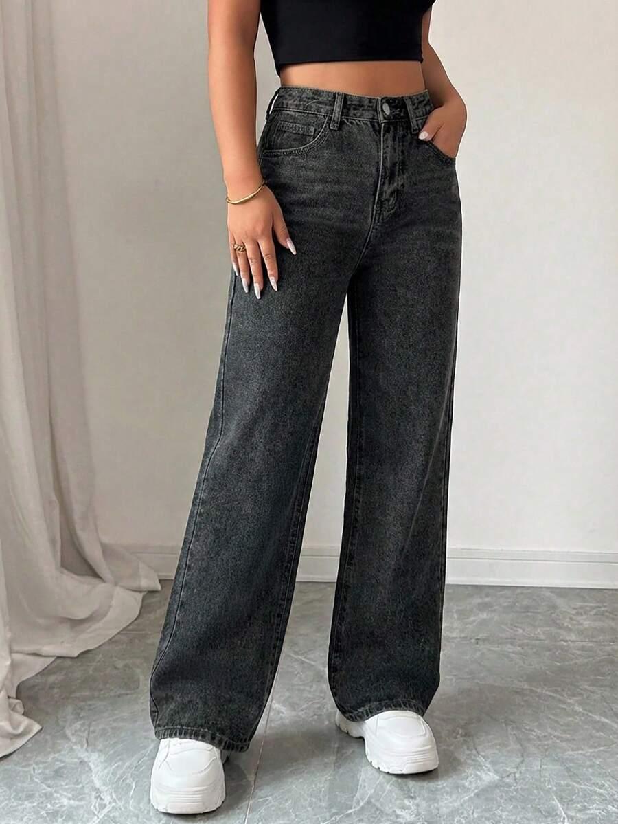 CZARNE SPODNIE JEANS