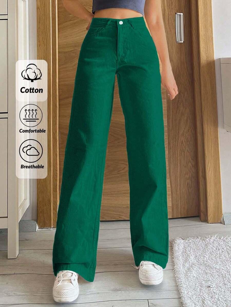 ZIELONE SPODNIE JEANS 