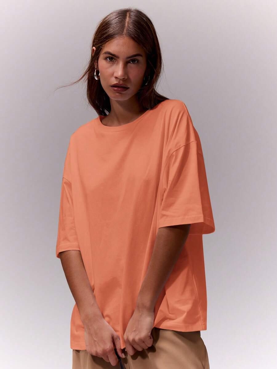 pomarańczowy t-shirt casual