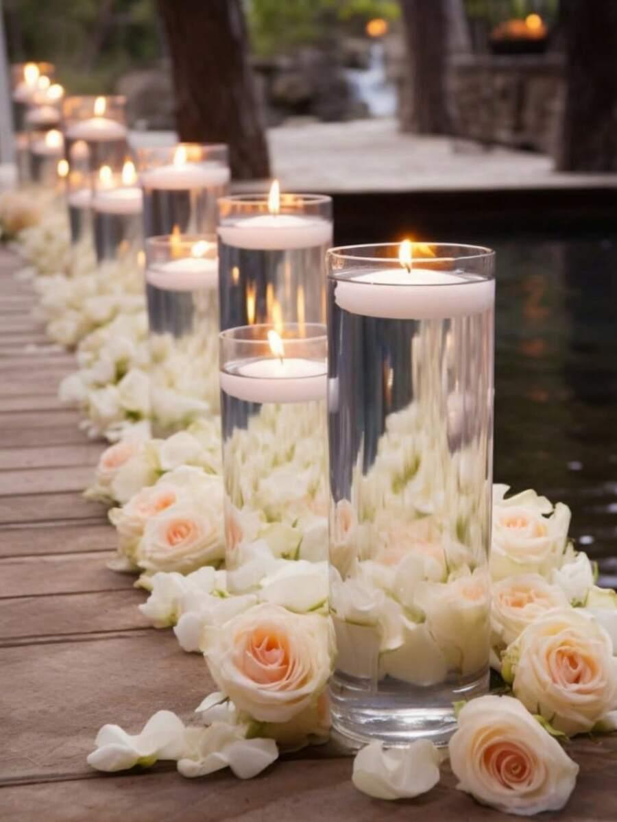 biała świeca tealight