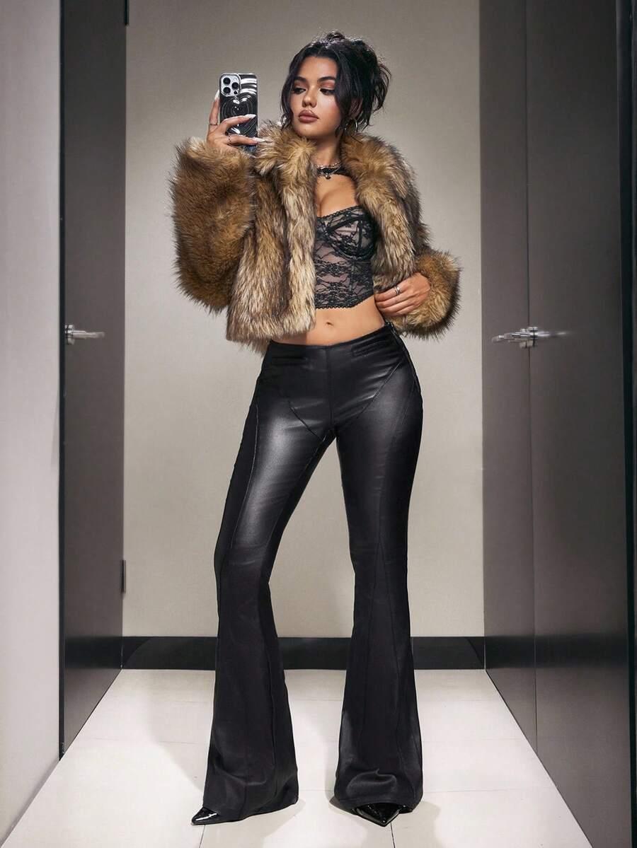 CZARNE SPODNIE IMITACJA SKÓRY