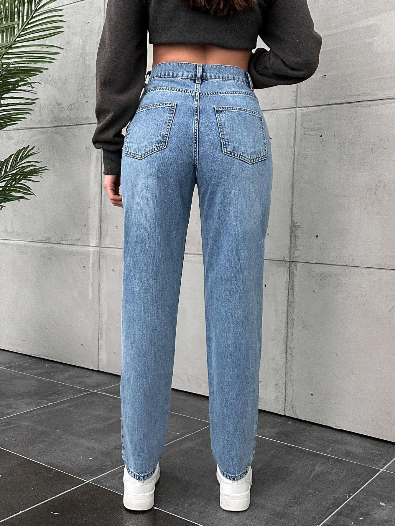 JEANSY Z PROSTĄ NOGAWKĄ