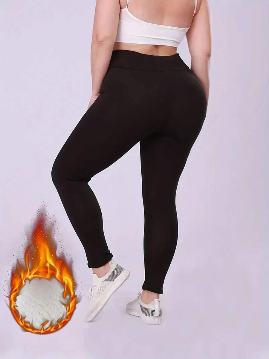 CZARNE OCIEPLANE LEGGINSY 