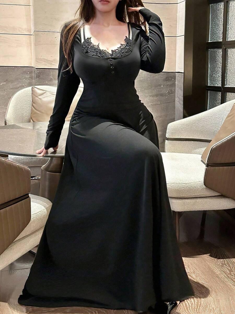 CZARNA MAXI SUKIENKA