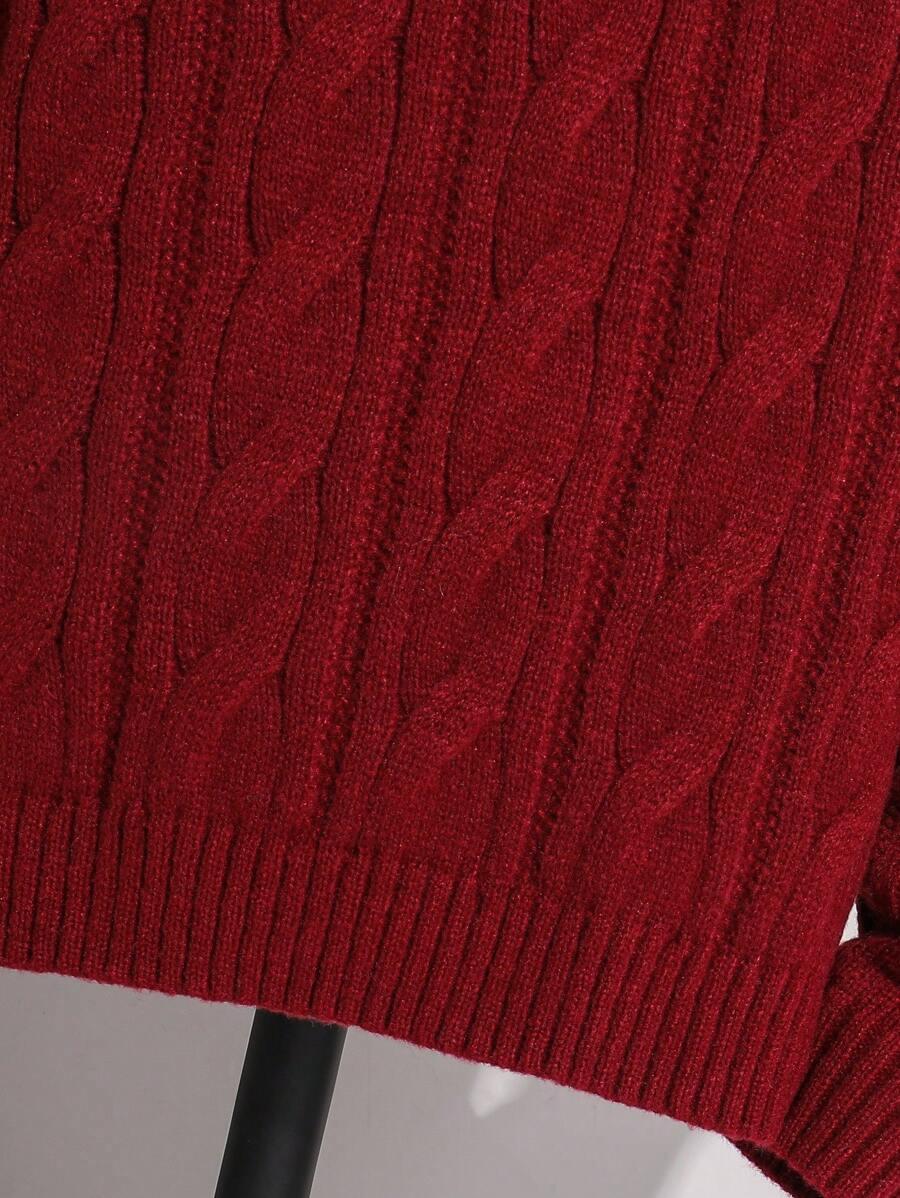 BORDOWY DZIANINOWY SWETER