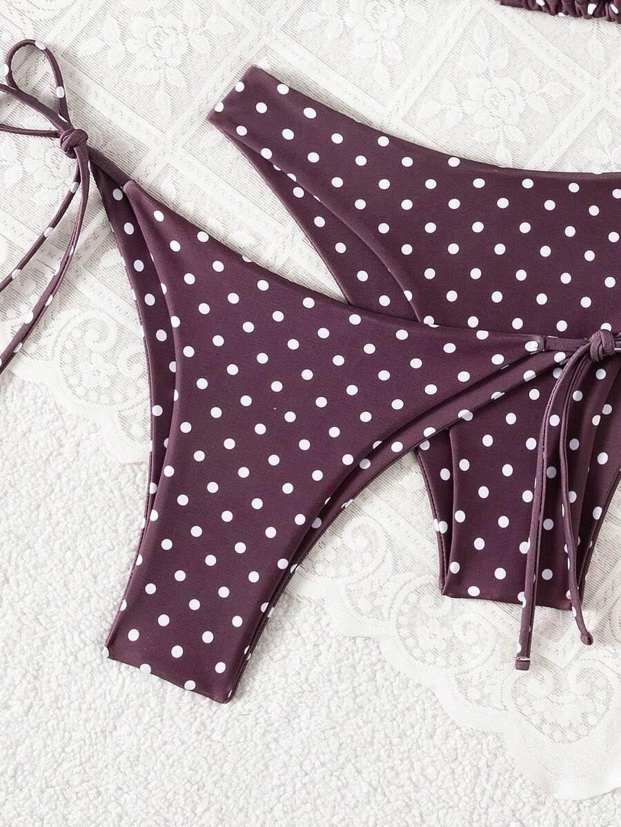 kostium kąpielowy bikini komplet groszki