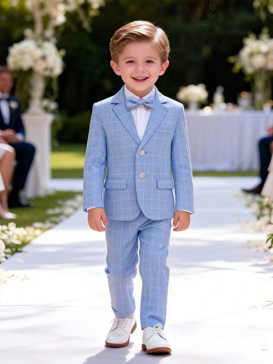 NIEBIESKI KOMPLET MARYNARKA SPODNIE MUSZKA 