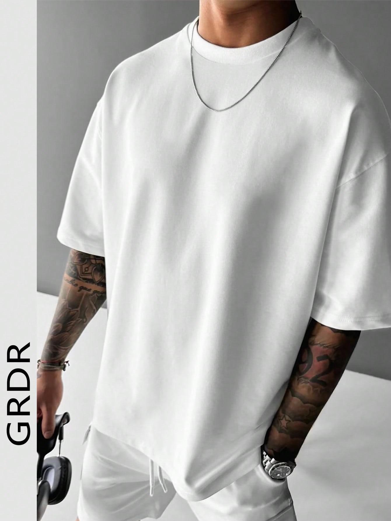 biały t-shirt casual