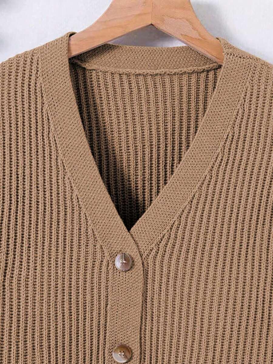 SWETER ROZPINANY Z DEKOLTEM W SEREK