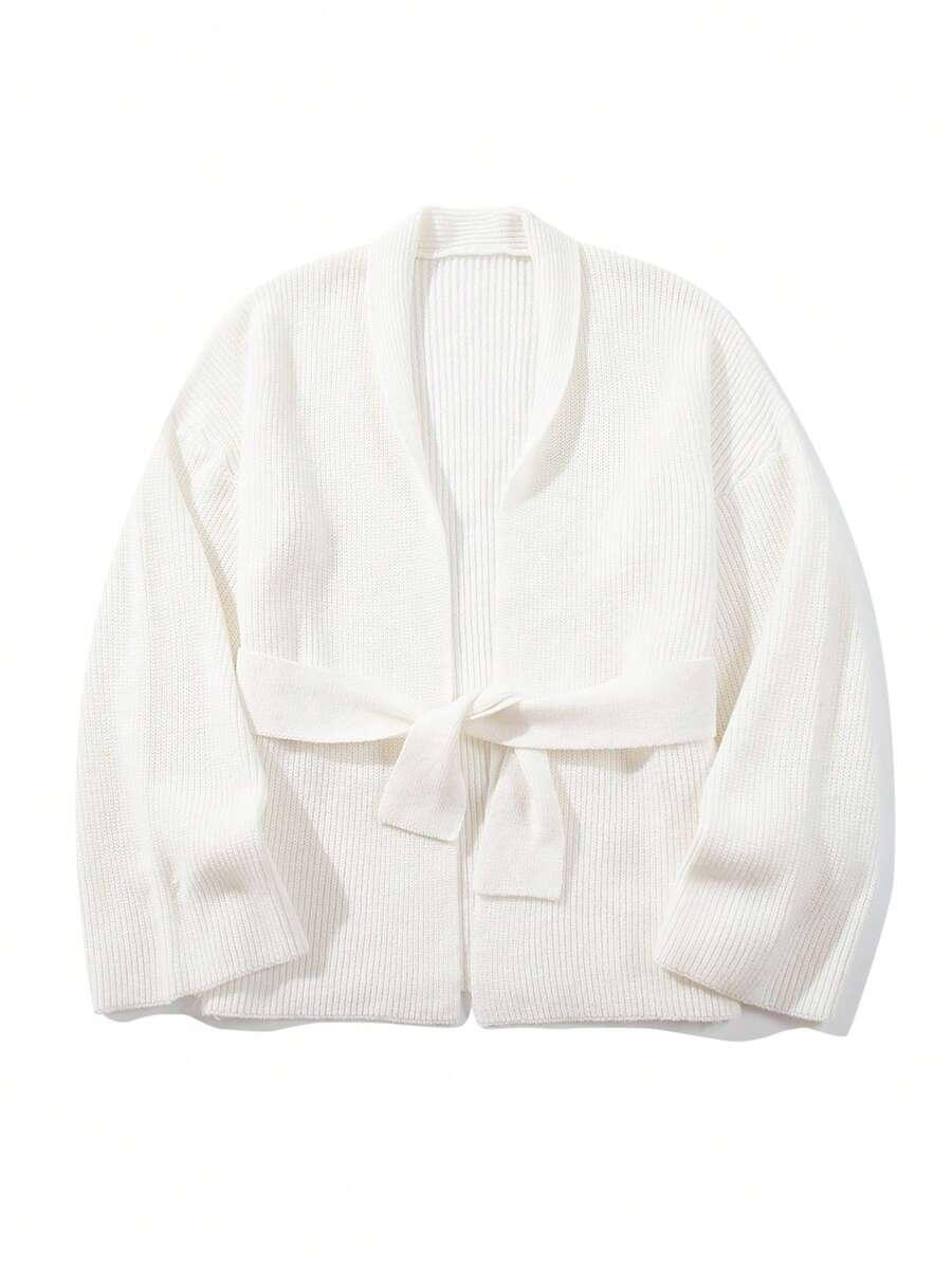BIAŁY SWETER KARDIGAN