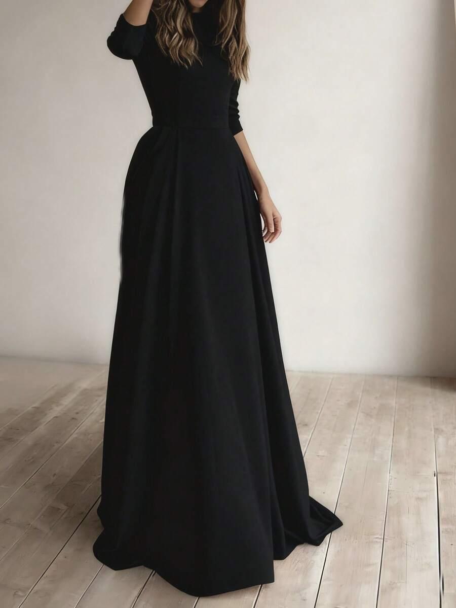 CZARNA MAXI SUKIENKA