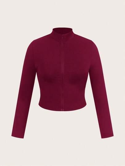 czerwony komplet top bluza legginsy