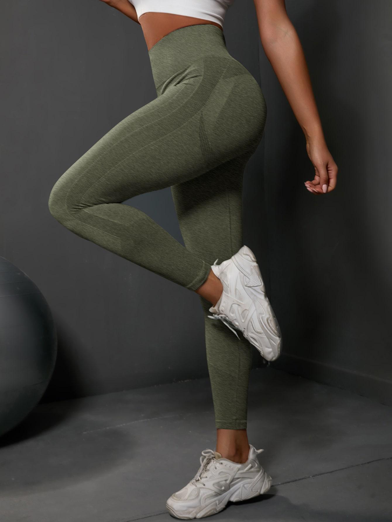 ZIELONE LEGGINSY WYSOKI STAN