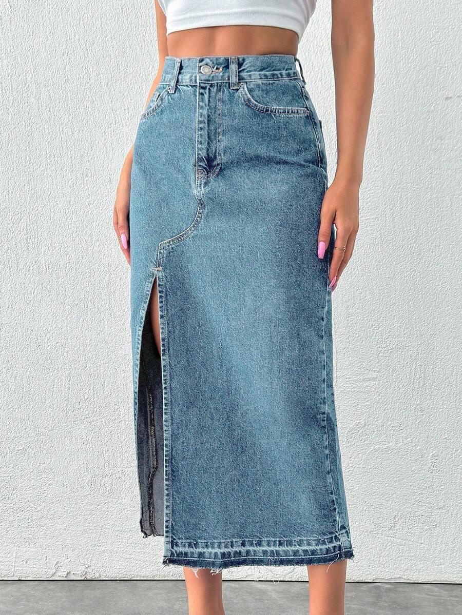 midi spódnica jeans