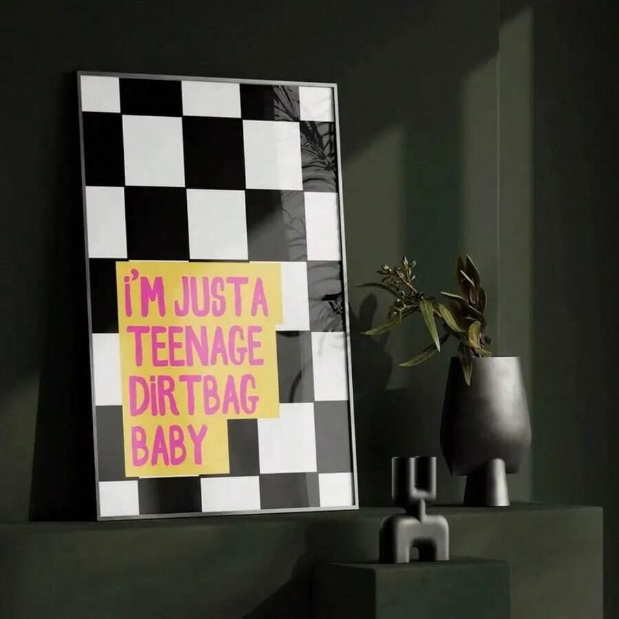 plakat szachownica napis