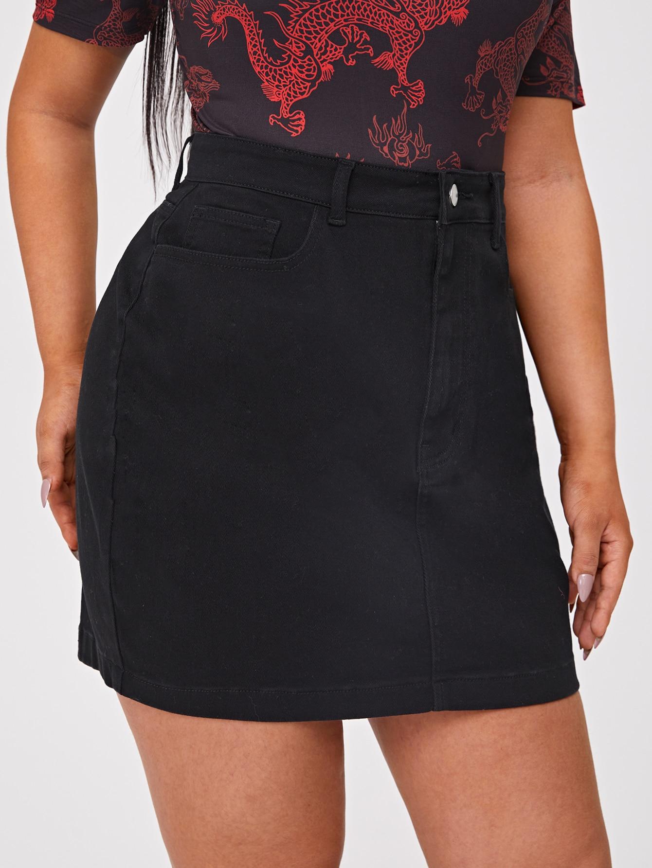CZARNA MINI SPÓDNICA JEANS 